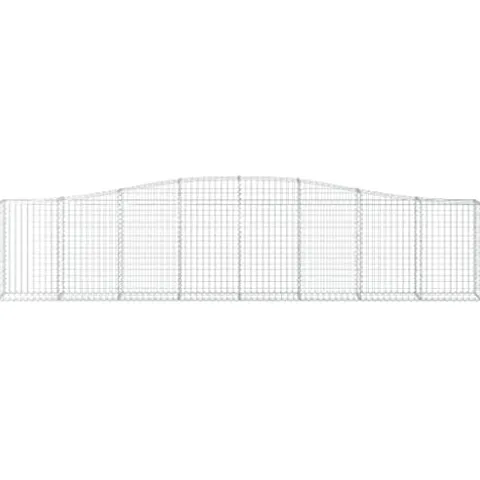 Arched Gabion Baskets 2 pcs 157.5″x11.8″x31.5″/39.4″ Galvanized Iron White Black Other