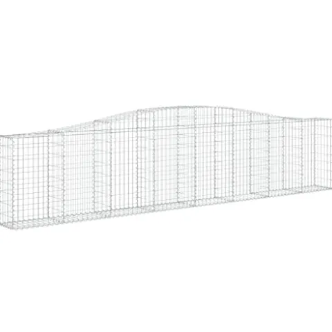 Arched Gabion Baskets 2 pcs 157.5″x11.8″x31.5″/39.4″ Galvanized Iron White Black Other