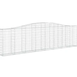 Arched Gabion Baskets 2 pcs 157.5″x11.8″x39.4″/47.2″ Galvanized Iron White Black Other