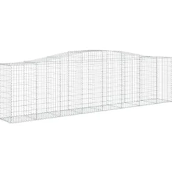 Arched Gabion Baskets 2 pcs 157.5″x19.7″x39.4″/47.2″ Galvanized Iron White Black Other