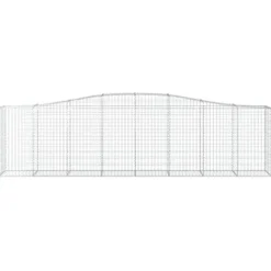 Arched Gabion Baskets 2 pcs 157.5″x19.7″x39.4″/47.2″ Galvanized Iron White Black Other