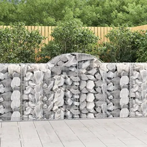 Arched Gabion Baskets 3 pcs Galvanized Iron 78.7″x19.7″x39.4″/47.2″ White Black Other