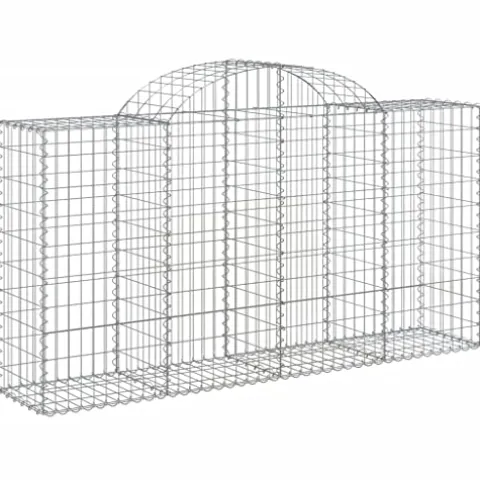 Arched Gabion Baskets 3 pcs Galvanized Iron 78.7″x19.7″x39.4″/47.2″ White Black Other