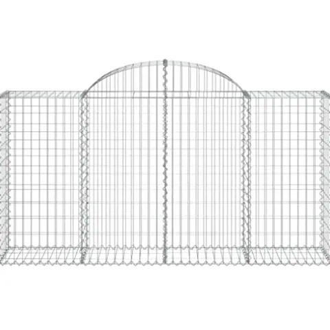 Arched Gabion Baskets 3 pcs Galvanized Iron 78.7″x19.7″x39.4″/47.2″ White Black Other