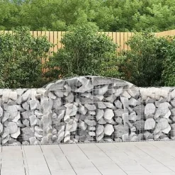Arched Gabion Baskets 4 pcs Galvanized Iron White Black Other