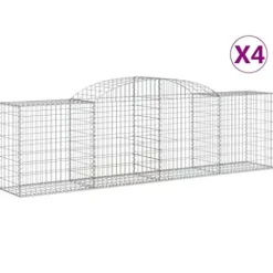 Arched Gabion Baskets 4 pcs Galvanized Iron White Black Other