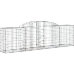 Arched Gabion Baskets 4 pcs Galvanized Iron White Black Other