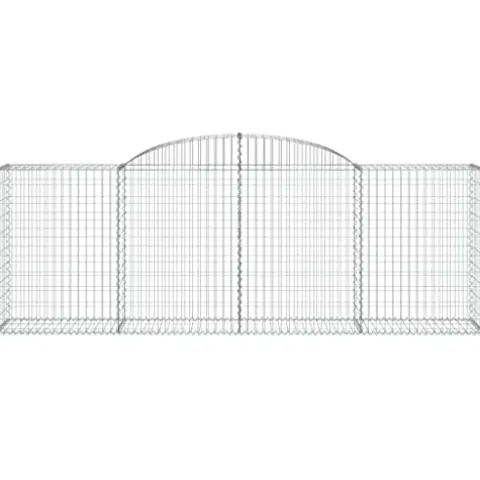 Arched Gabion Baskets 3 pcs Galvanized Iron 118.1″x19.7″x39.4″/47.2″ White Black