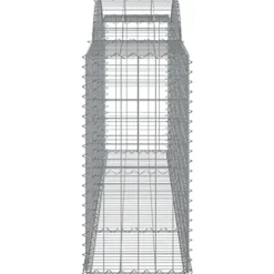 Arched Gabion Baskets 3 pcs Galvanized Iron 118.1″x19.7″x39.4″/47.2″ White Black