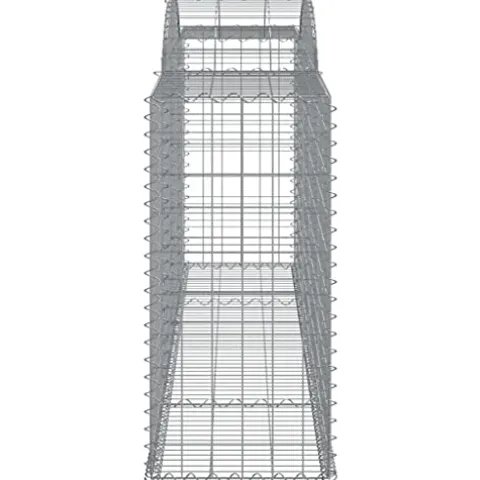 Arched Gabion Baskets 3 pcs Galvanized Iron 118.1″x19.7″x39.4″/47.2″ White Black