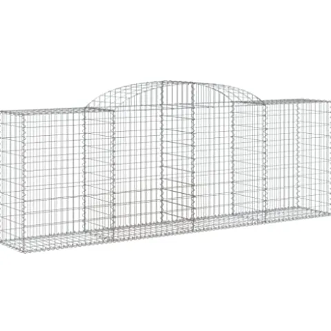 Arched Gabion Baskets 3 pcs Galvanized Iron 118.1″x19.7″x39.4″/47.2″ White Black