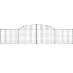Arched Gabion Baskets 3 pcs 118.1″x11.8″x23.6″/31.5″ Galvanized Iron White Black Other