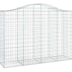 Arched Gabion Baskets 2 pcs Galvanized Iron Outdoor Plant Pots White Black Other