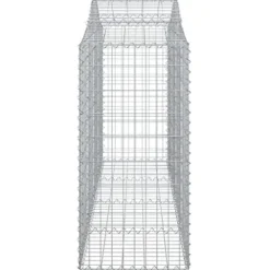 Arched Gabion Baskets 2 Pcs 78.7″x19.7″x47.2″/55.1″ Galvanized Iron for Outdoor Plants White Black Other