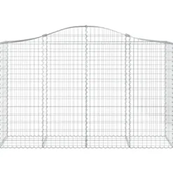Arched Gabion Baskets 2 Pcs 78.7″x19.7″x47.2″/55.1″ Galvanized Iron for Outdoor Plants White Black Other