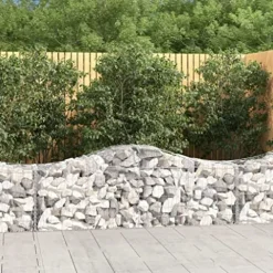 Arched Gabion Baskets 4 pcs 78.7″x19.7″x23.6″/31.5″ Galvanized Iron – Outdoor & Indoor Self-Watering Planters, White/Black/Others