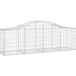 Arched Gabion Baskets 4 pcs 78.7″x19.7″x23.6″/31.5″ Galvanized Iron – Outdoor & Indoor Self-Watering Planters, White/Black/Others