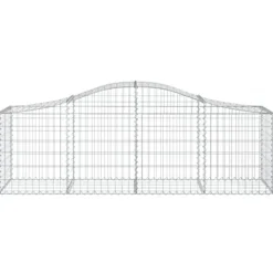 Arched Gabion Baskets 4 pcs 78.7″x19.7″x23.6″/31.5″ Galvanized Iron – Outdoor & Indoor Self-Watering Planters, White/Black/Others