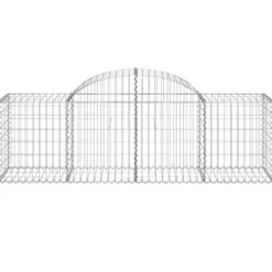 Arched Gabion Baskets 4 pcs Galvanized Iron Outdoor Plant Pots Self-Watering White Black