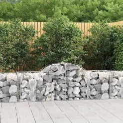 Arched Gabion Baskets 4 pcs Galvanized Iron Outdoor Plant Pots Self-Watering White Black