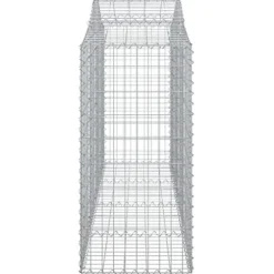 Arched Gabion Baskets 4 pcs Galvanized Iron Plant Pots Self-Watering Indoor Outdoor Gardening White Black