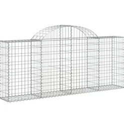 Arched Gabion Baskets 4 pcs Galvanized Iron Plant Pots White Black Other