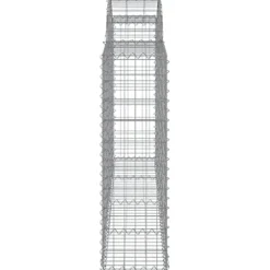 Arched Gabion Baskets 4 pcs Galvanized Iron Outdoor Plant Pots White Black