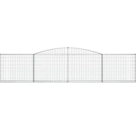 Arched Gabion Baskets 3 pcs 157.5″x11.8″x31.5″/39.4″ Galvanized Iron for Outdoor Plants White Black Other