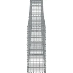 Arched Gabion Baskets 3 pcs 157.5″x11.8″x31.5″/39.4″ Galvanized Iron for Outdoor Plants White Black Other