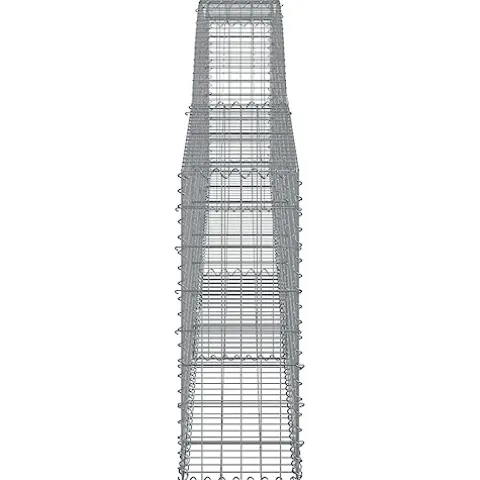 Arched Gabion Baskets 3 pcs 157.5″x11.8″x31.5″/39.4″ Galvanized Iron for Outdoor Plants White Black Other