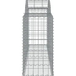 Arched Gabion Baskets 4 pcs Galvanized Iron Plant Pots Self-Watering Indoor Outdoor Gardening