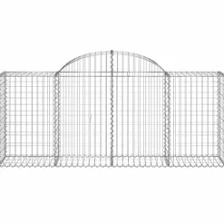 Arched Gabion Baskets 4 pcs Galvanized Iron Plant Pots Self-Watering Indoor Outdoor Gardening