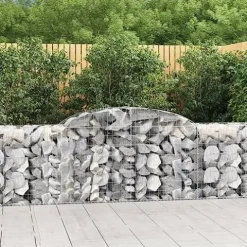 Arched Gabion Baskets 3 pcs Galvanized Iron for Outdoor Plants White Black Other