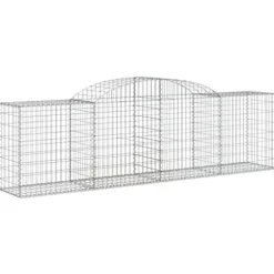 Arched Gabion Baskets 3 pcs Galvanized Iron for Outdoor Plants White Black Other