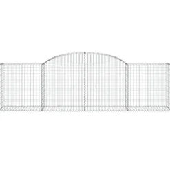 Arched Gabion Baskets 3 pcs Galvanized Iron for Outdoor Plants White Black Other