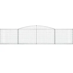 Arched Gabion Baskets 2 pcs 157.5″x11.8″x31.5″/39.4″ Galvanized Iron for Outdoor Plants White Black