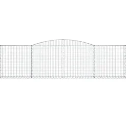 Arched Gabion Baskets 2 pcs Galvanized Iron for Outdoor Plants Self-Watering Pots White Black Other