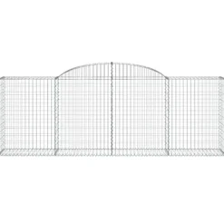 Arched Gabion Baskets 2 pcs 118.1″x19.7″x39.4″/47.2″ Galvanized Iron for Outdoor Plants White Black Other