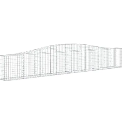 Arched Gabion Baskets 2 pcs Galvanized Iron for Outdoor Plants White Black