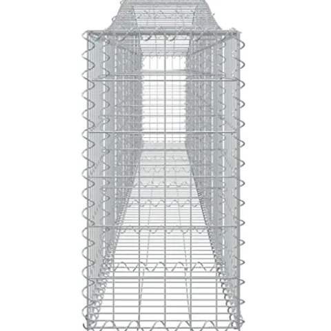 Arched Gabion Baskets 2 pcs Galvanized Iron for Outdoor Plants White Black