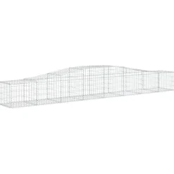 Arched Gabion Baskets 2 pcs Galvanized Iron for Outdoor Plants White Black