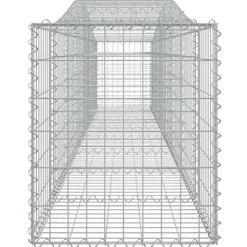 Arched Gabion Baskets 2 pcs Galvanized Iron for Outdoor & Indoor Plants White Black