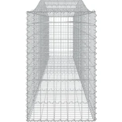 Arched Gabion Baskets 2 pcs Galvanized Iron for Outdoor Plants Self-Watering Pots White Black