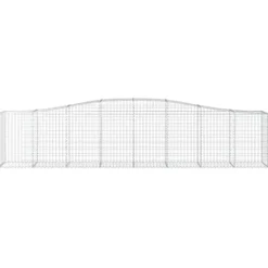 Arched Gabion Baskets 2 pcs Galvanized Iron for Outdoor Plants Self-Watering Pots White Black