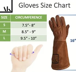 ArtAK Bulk 88 Pairs Rose Pruning Gloves Brown