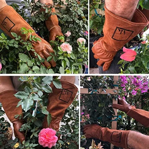 ArtAK Bulk 88 Pairs Rose Pruning Gloves Brown