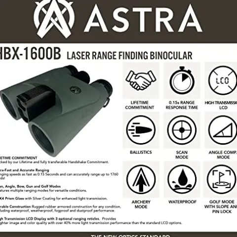 ASTRA OPTIX HBX1600B 10×42 Laser Rangefinder Binocular Green/Black