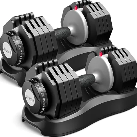 ATIVAFIT Adjustable Dumbbell for Workout Strength Training Fitness Weight Gym Set 55LB-Pair