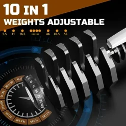 ATIVAFIT Adjustable Dumbbell for Workout Strength Training Fitness Weight Gym Set 55LB-Pair