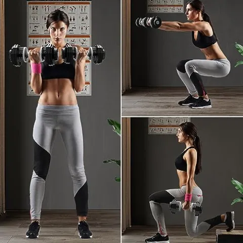 ATIVAFIT Adjustable Dumbbell for Workout Strength Training Fitness Weight Gym Set 55LB-Pair